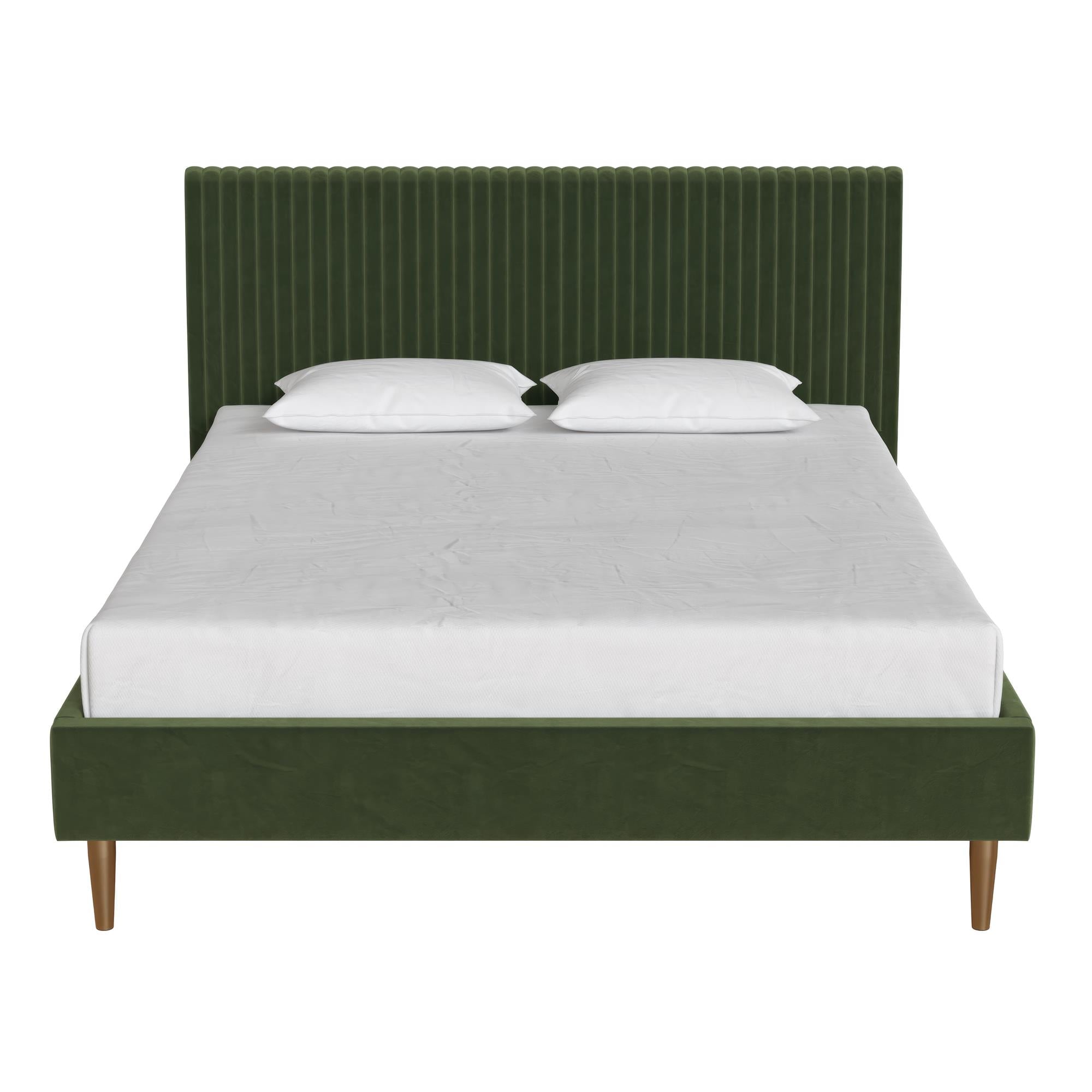 Mr. Kate Daphne Upholstered Bed - Olive Green Velvet - Queen