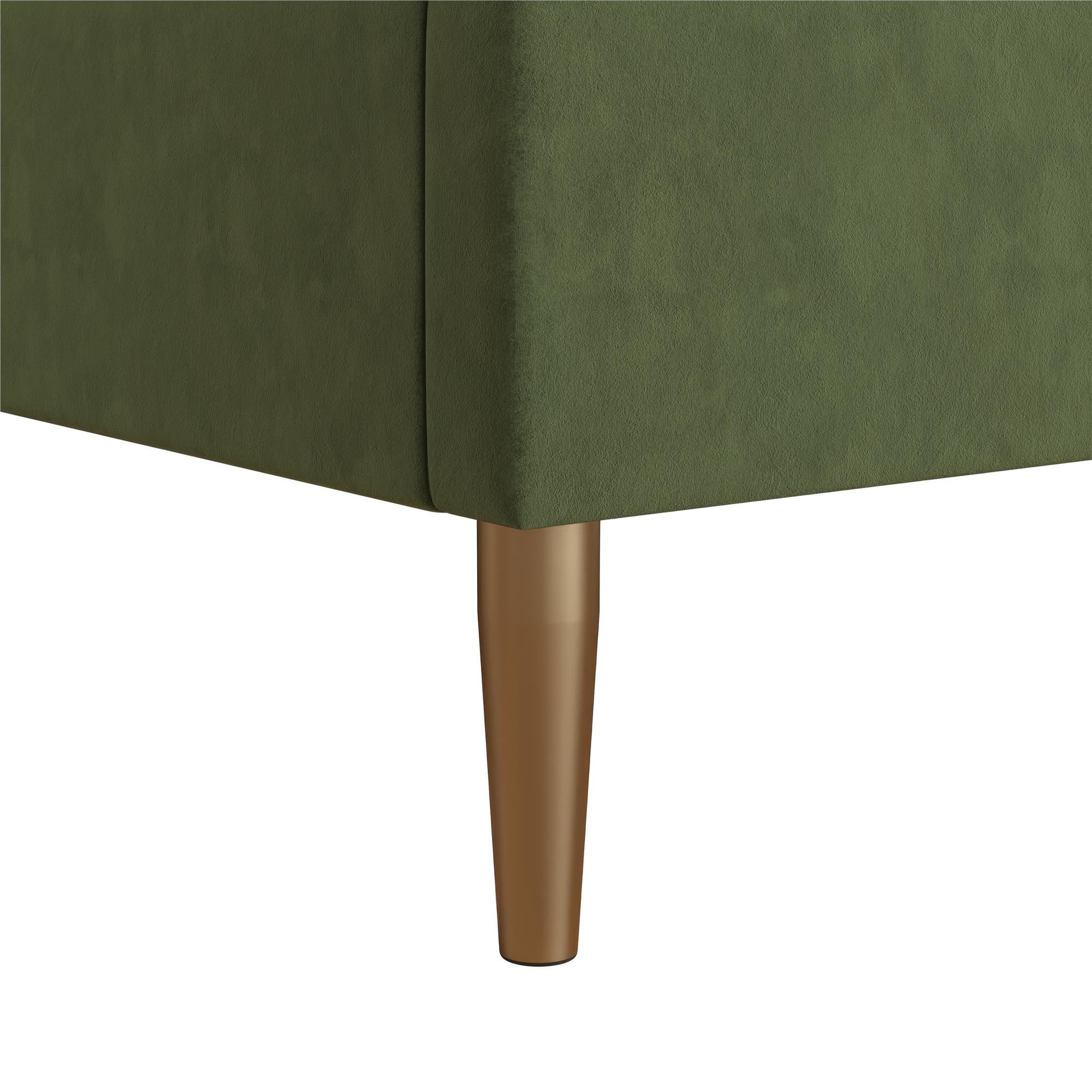 Mr. Kate Daphne Upholstered Bed - Olive Green Velvet - Queen