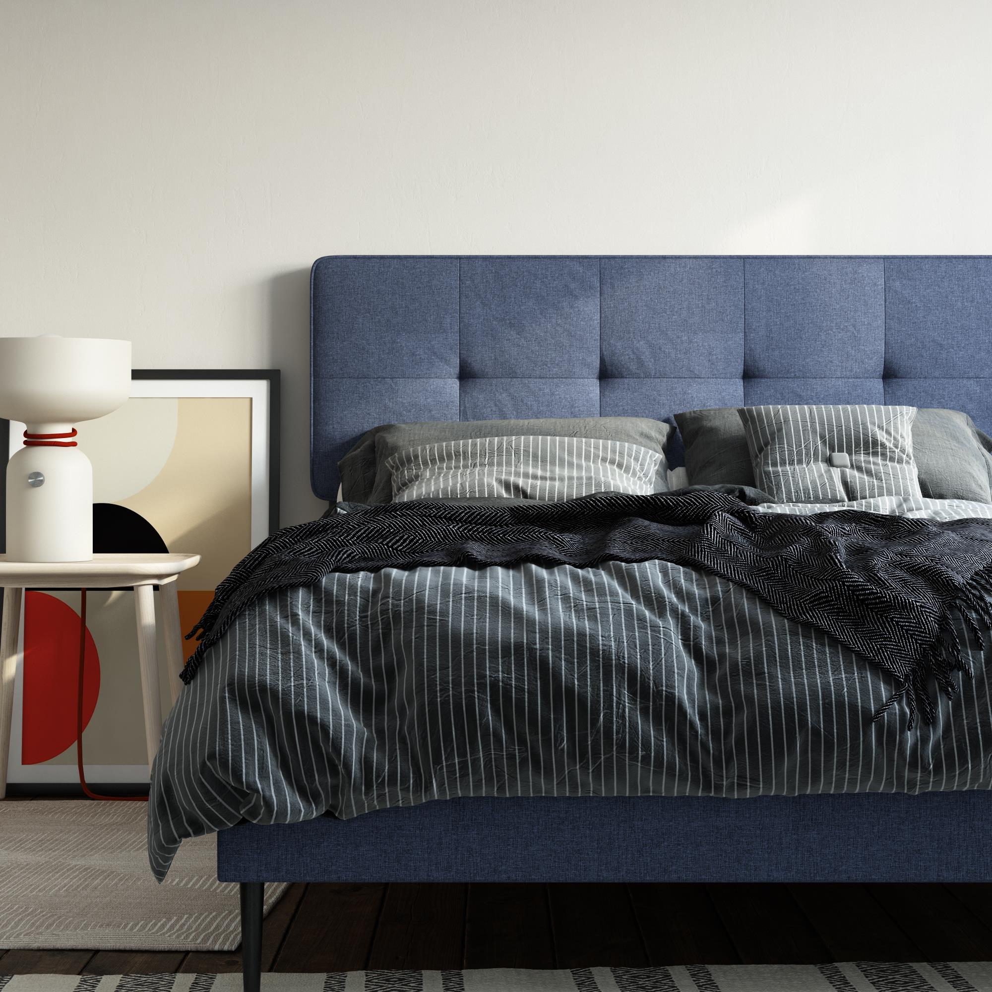 RealRooms Tyler Upholstered Bed - Blue - Full