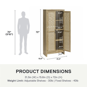 Ameriwood Home Wimberly Tall 2-Door Cabinet - Natural