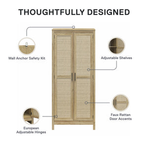 Ameriwood Home Wimberly Tall 2-Door Cabinet - Natural