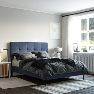RealRooms Tyler Upholstered Bed - Blue - Queen