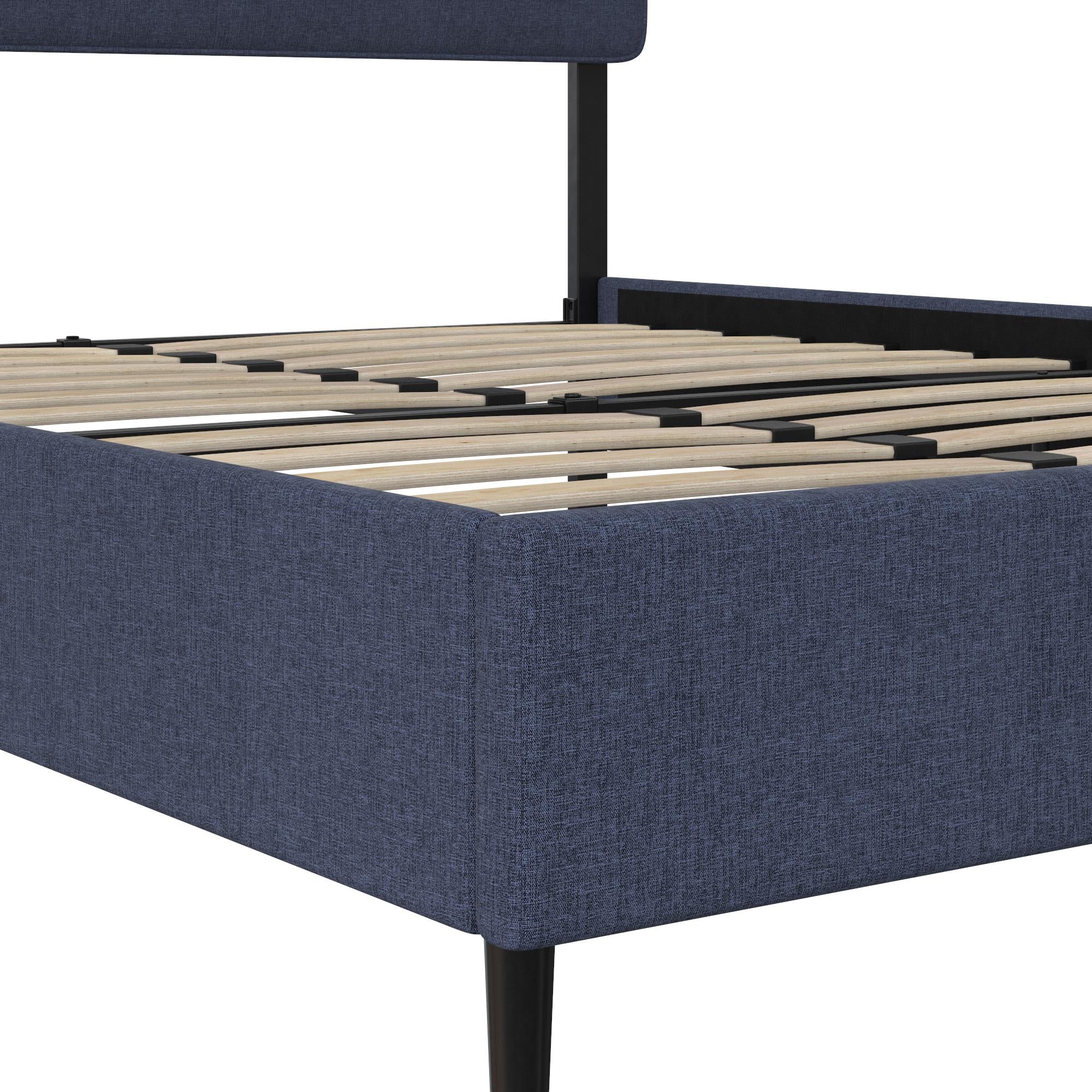 RealRooms Tyler Upholstered Bed - Blue - Queen
