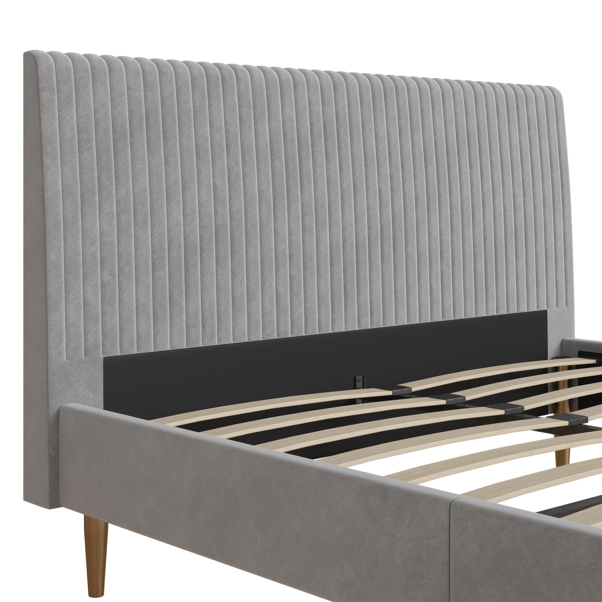 Mr. Kate Daphne Upholstered Bed - Light Gray - Queen