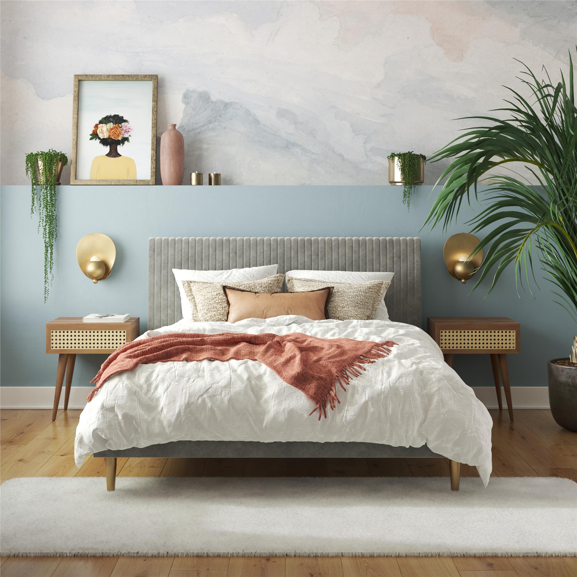 Mr. Kate Daphne Upholstered Bed - Light Gray - Queen
