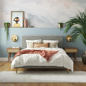 Mr. Kate Daphne Upholstered Bed - Light Gray - Queen
