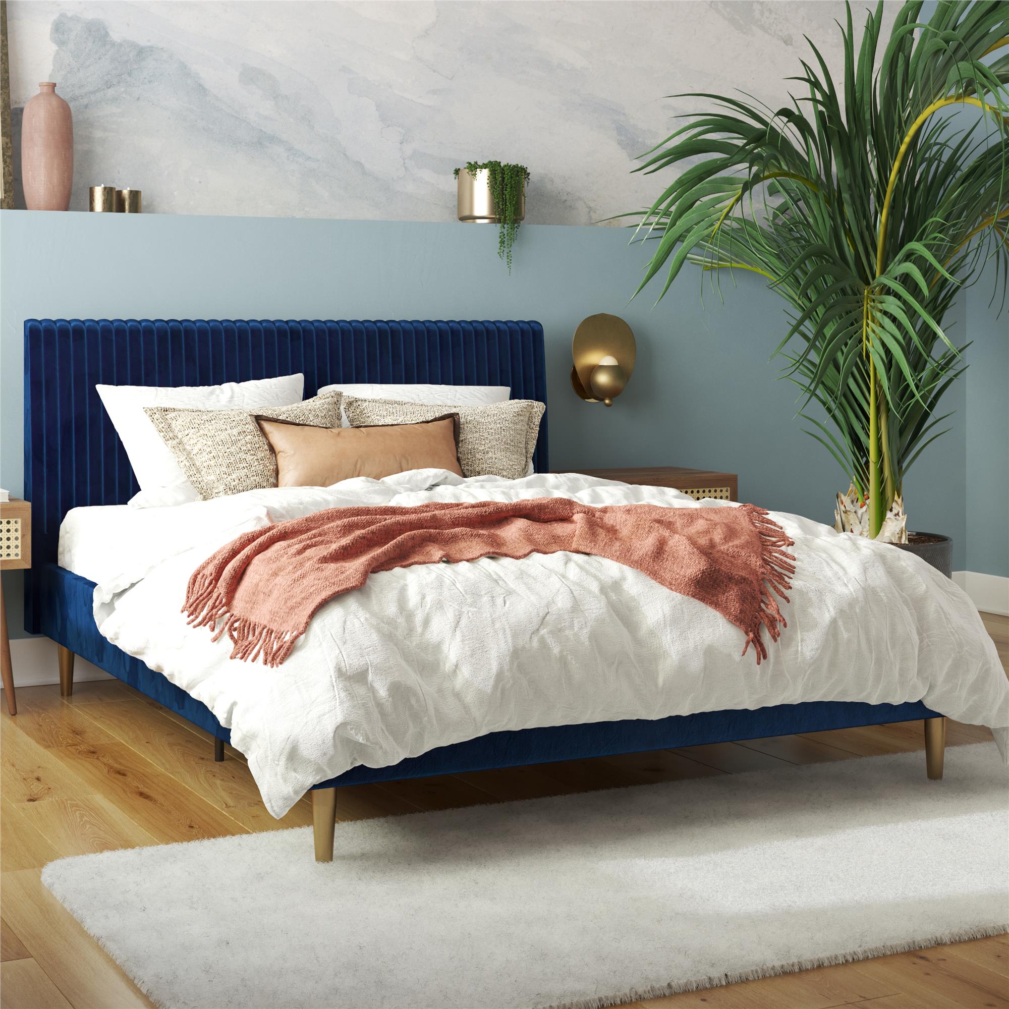 Mr. Kate Daphne Upholstered Bed - Blue - Queen