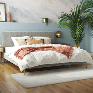 Mr. Kate Daphne Upholstered Bed - Light Gray - King