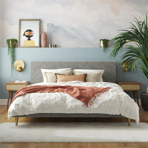 Mr. Kate Daphne Upholstered Bed - Light Gray - King