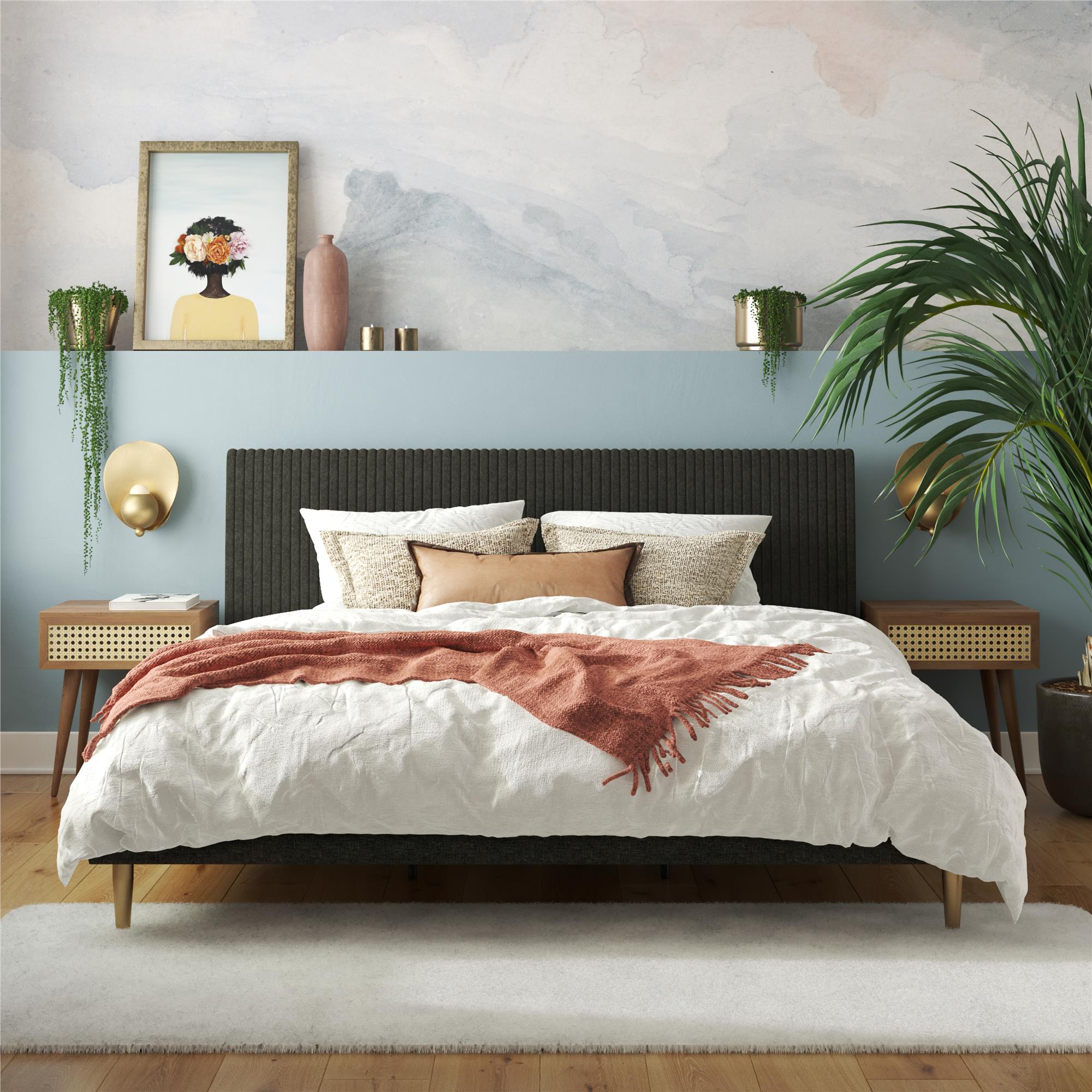Mr. Kate Daphne Upholstered Bed - Dark Gray - King