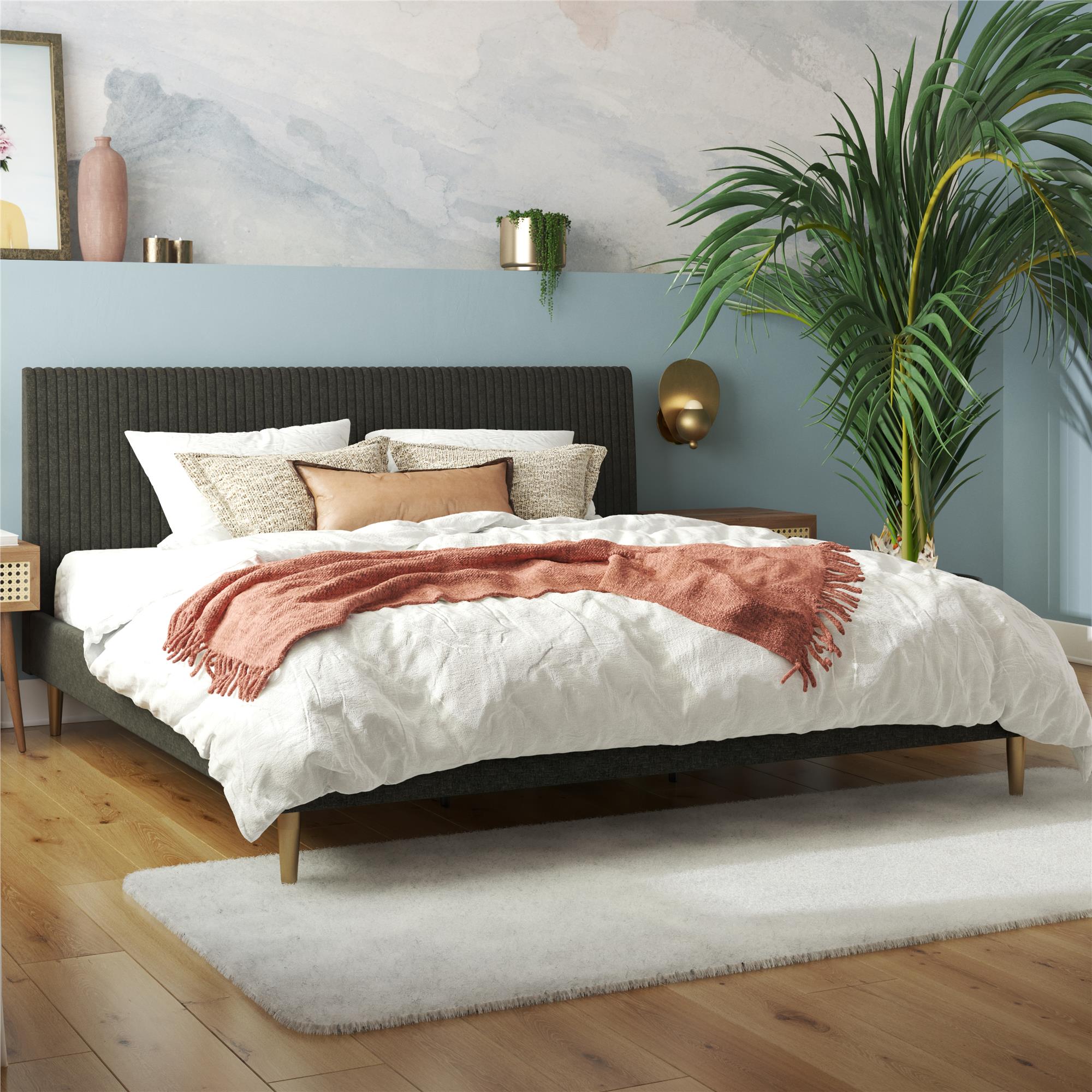 Mr. Kate Daphne Upholstered Bed - Dark Gray - King