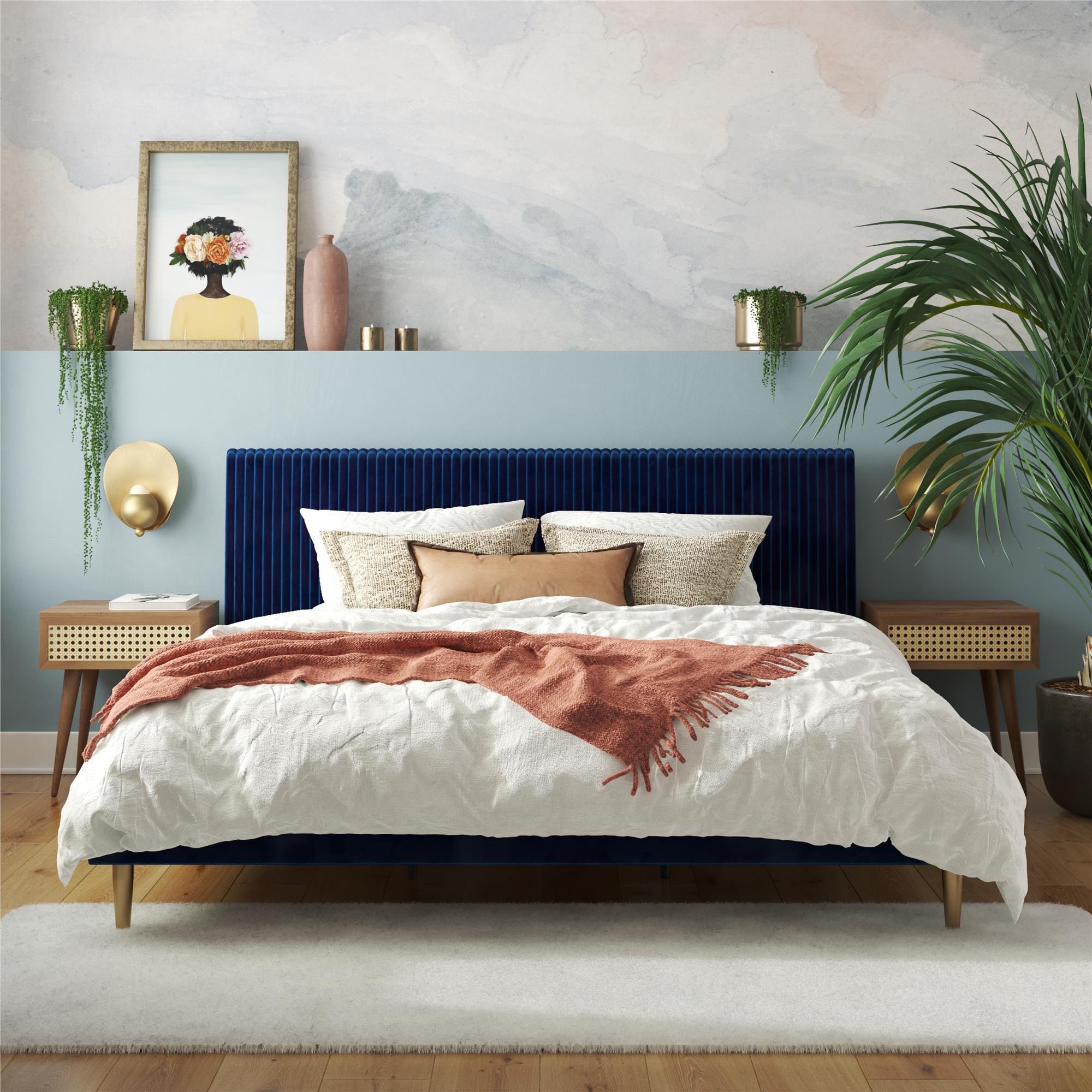 Mr. Kate Daphne Upholstered Bed - Blue - King