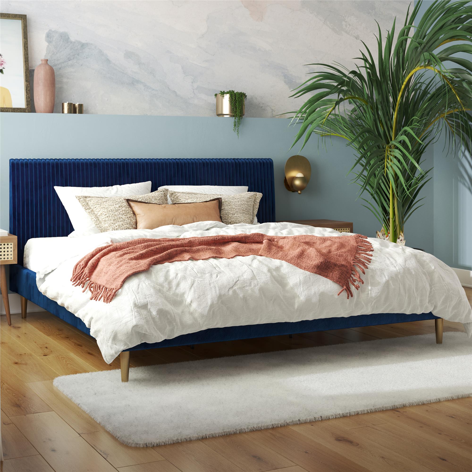 Mr. Kate Daphne Upholstered Bed - Blue - King