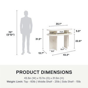 Ameriwood Home Daytona Modern Console Table - Plaster