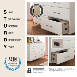 Mr. Kate Effie 6-Drawer Dresser - Pale Pink