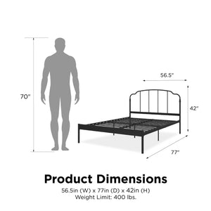 RealRooms Camie Metal Bed - Black - Full