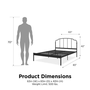 RealRooms Camie Metal Bed - Black - Queen