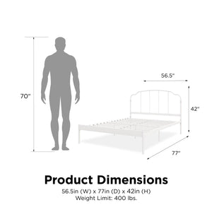 RealRooms Camie Metal Bed - White - Full