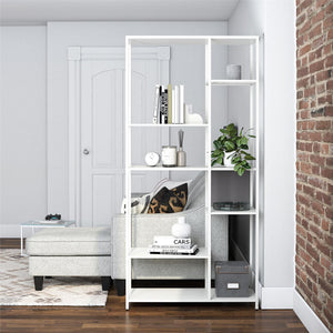 Systembuild Evolution Mission District Metal Bookcase Room Divider - White