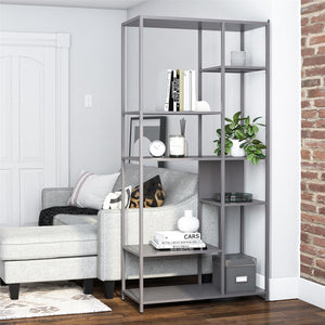 Systembuild Evolution Mission District Metal Bookcase Room Divider - Graphite Grey