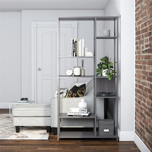 Systembuild Evolution Mission District Metal Bookcase Room Divider - Graphite Grey