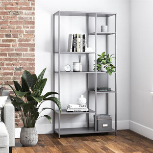 Systembuild Evolution Mission District Metal Bookcase Room Divider - Graphite Grey