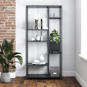 Systembuild Evolution Mission District Metal Bookcase Room Divider - Black