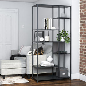 Systembuild Evolution Mission District Metal Bookcase Room Divider - Black