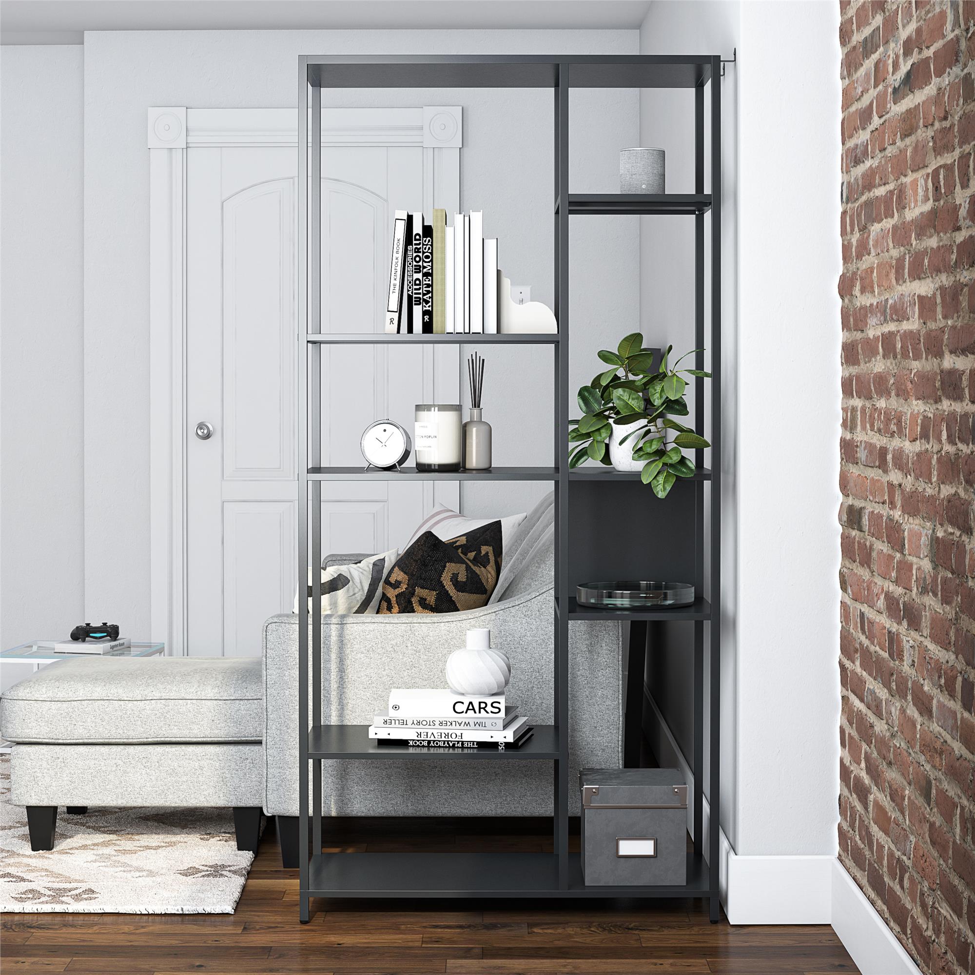 Systembuild Evolution Mission District Metal Bookcase Room Divider - Black
