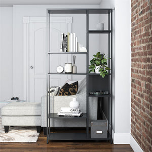 Systembuild Evolution Mission District Metal Bookcase Room Divider - Black
