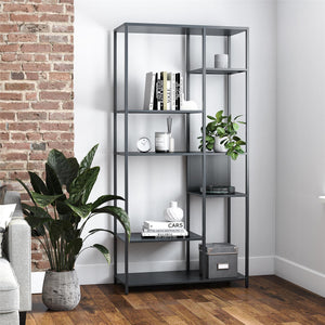 Systembuild Evolution Mission District Metal Bookcase Room Divider - Black
