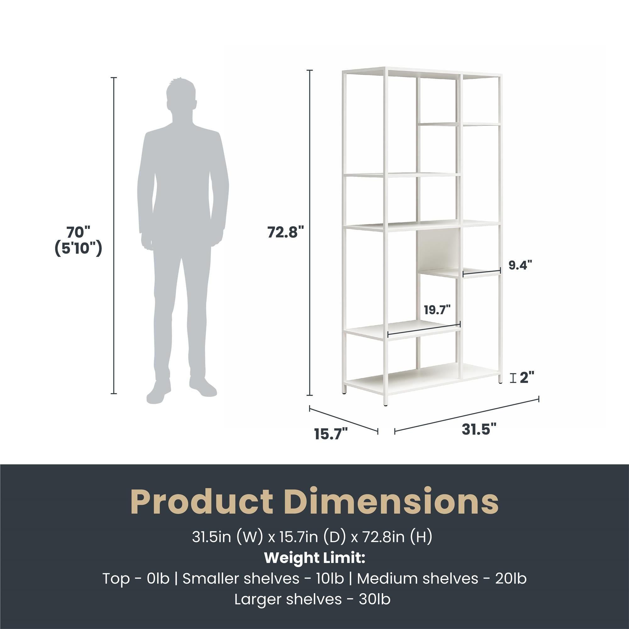 Systembuild Evolution Mission District Metal Bookcase Room Divider - White