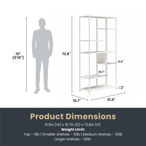 Systembuild Evolution Mission District Metal Bookcase Room Divider - White