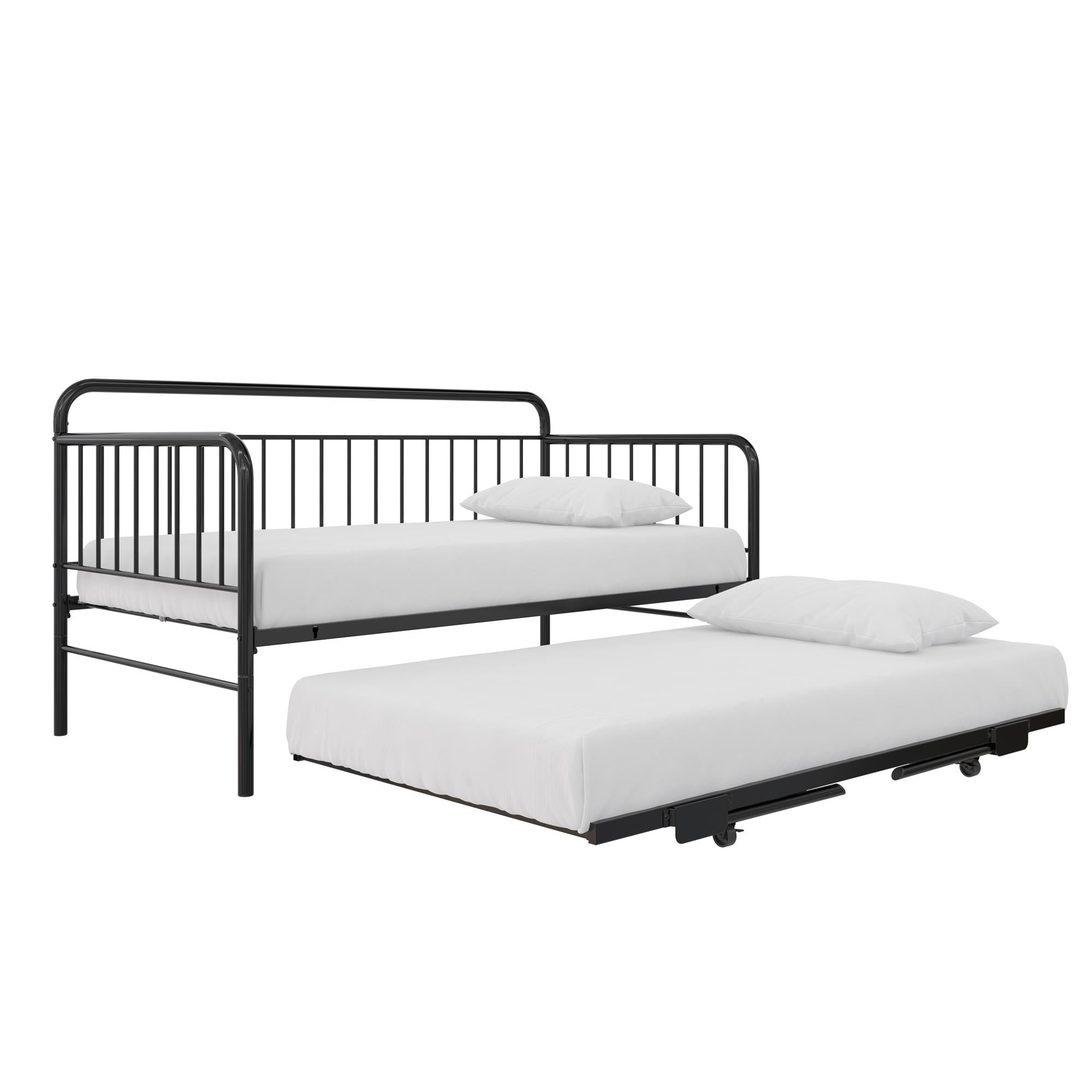 DHP Oddny Metal Daybed with Pop Up Trundle Bed - Black - Twin