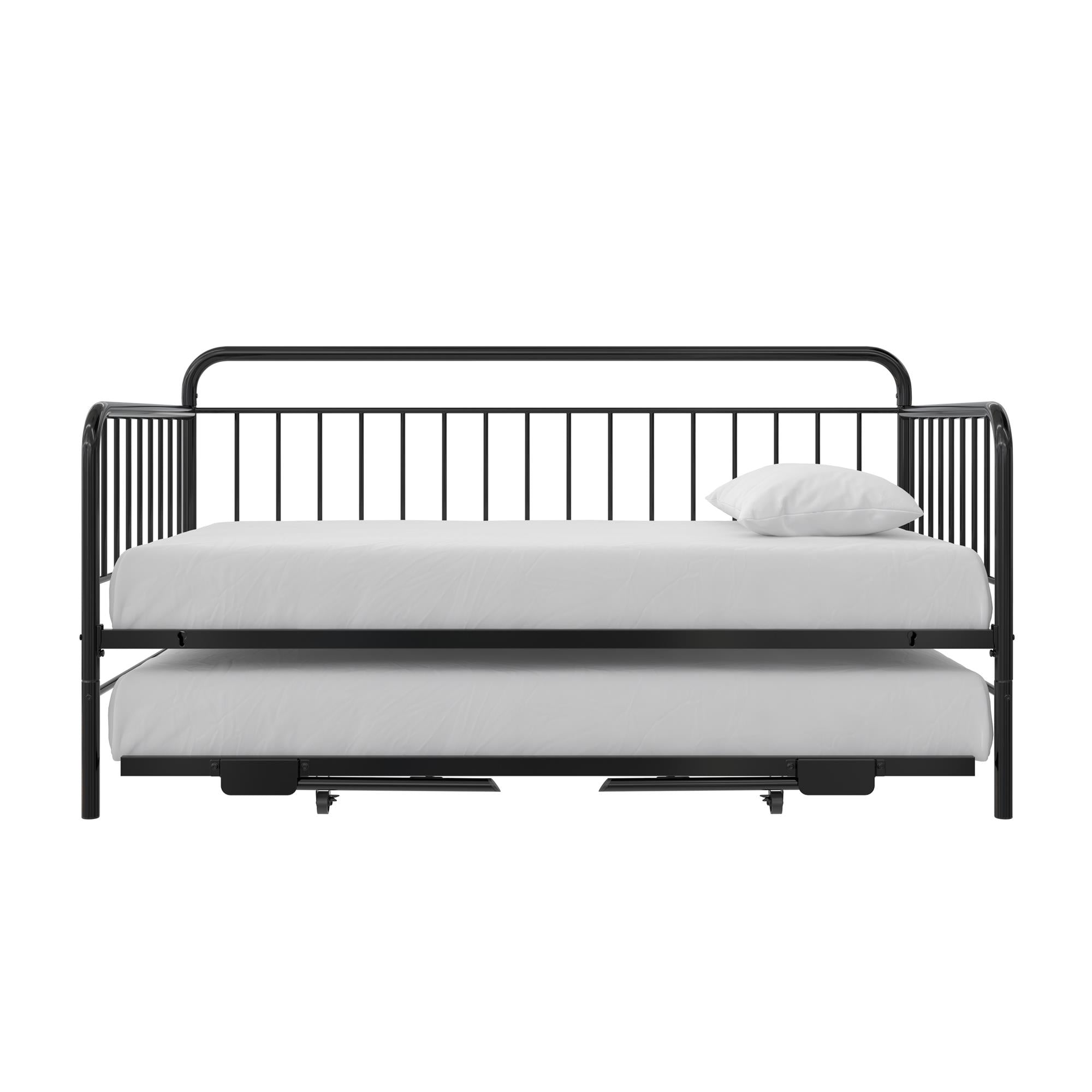 DHP Oddny Metal Daybed with Pop Up Trundle Bed - Black - Twin