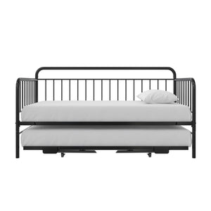 DHP Oddny Metal Daybed with Pop Up Trundle Bed - Black - Twin
