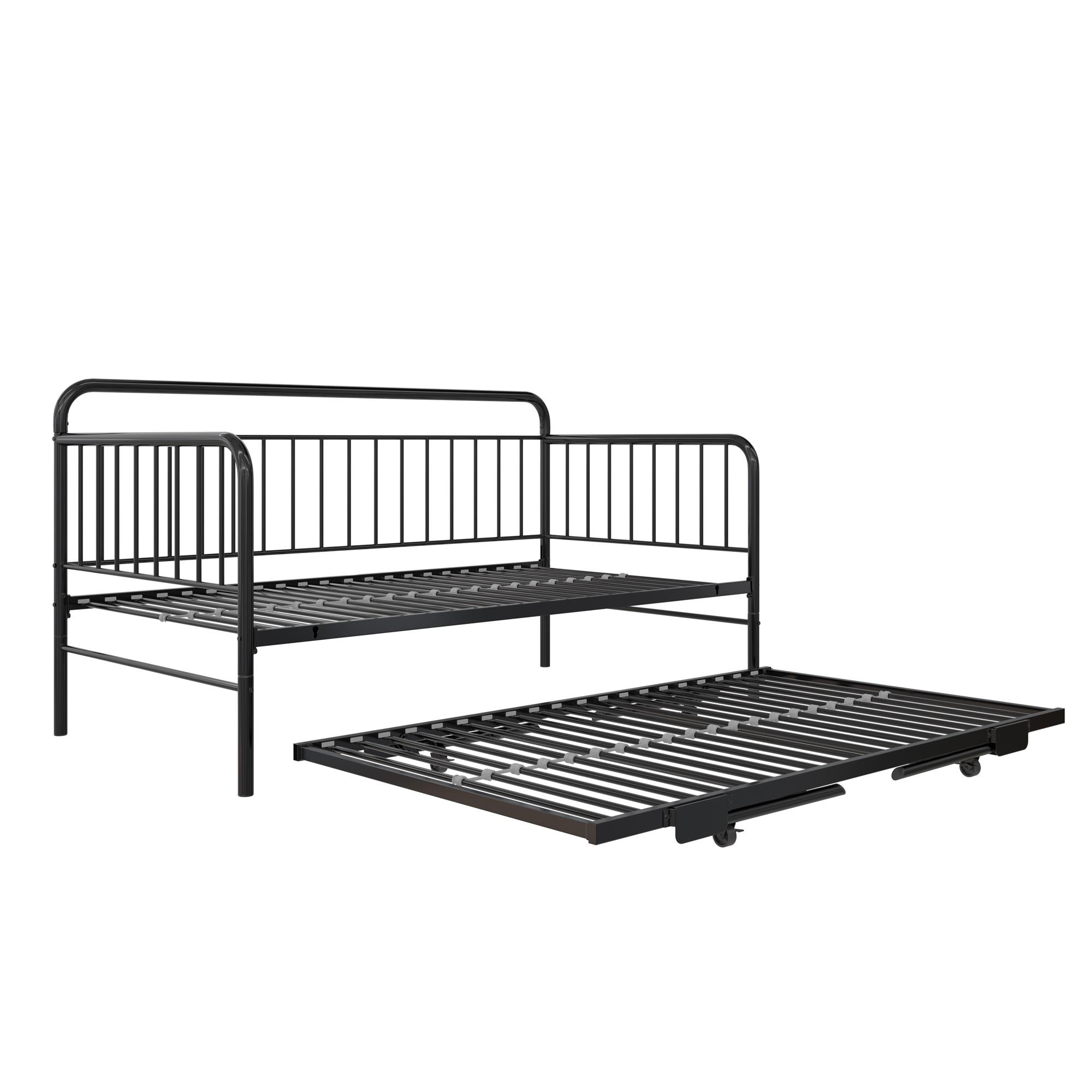 DHP Oddny Metal Daybed with Pop Up Trundle Bed - Black - Twin