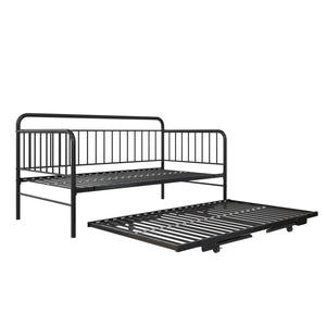 DHP Oddny Metal Daybed with Pop Up Trundle Bed - Black - Twin
