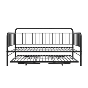 DHP Oddny Metal Daybed with Pop Up Trundle Bed - Black - Twin