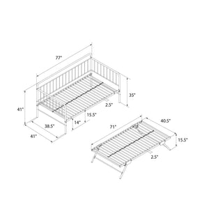 DHP Oddny Metal Daybed with Pop Up Trundle Bed - Black - Twin