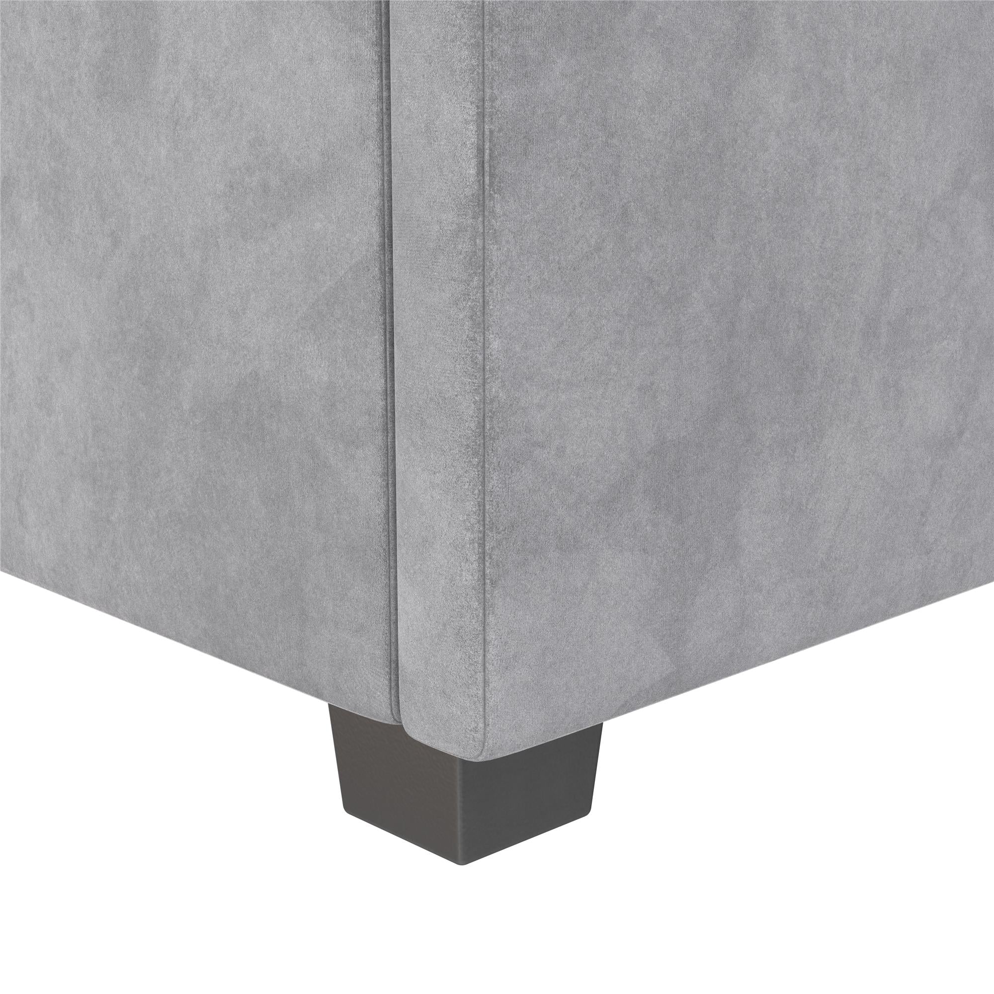 CosmoLiving Serena Upholstered Bed with Drawers - Light Gray - King