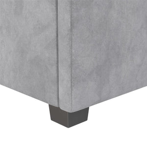 CosmoLiving Serena Upholstered Bed with Drawers - Light Gray - King