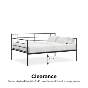 RealRooms Praxis Metal Daybed - Black - Full