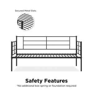 RealRooms Praxis Metal Daybed - Black - Twin
