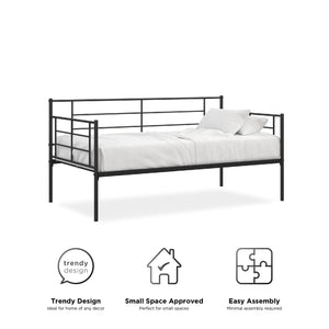 RealRooms Praxis Metal Daybed - Black - Twin
