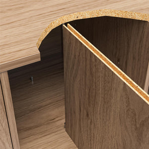Novogratz Cooper Media Credenza/DJ Stand - Danish Walnut