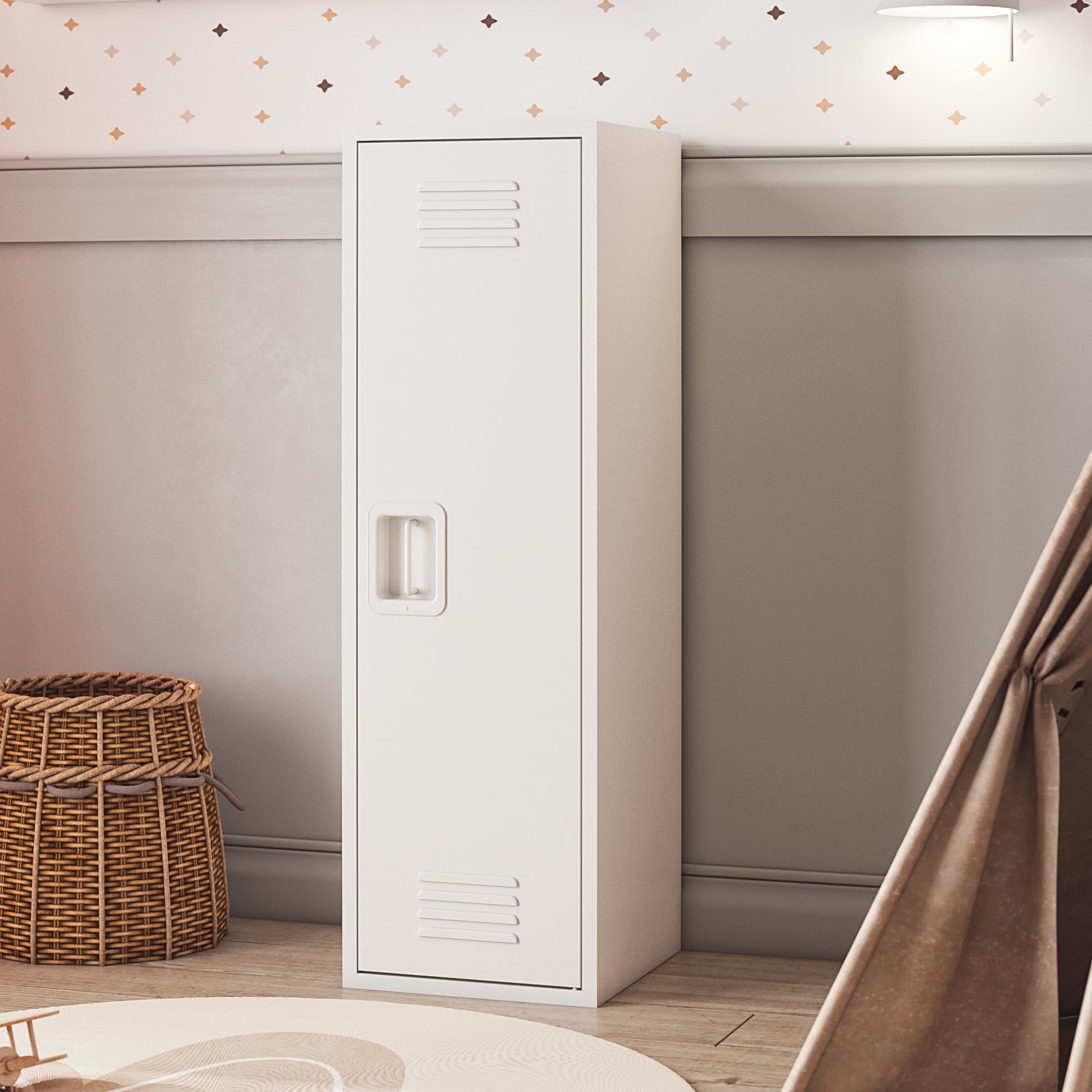 Max & Finn Casey Kids Tall Metal Storage Locker - White