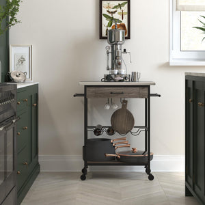 Novogratz Nora Multifunctional Kitchen Cart - Black