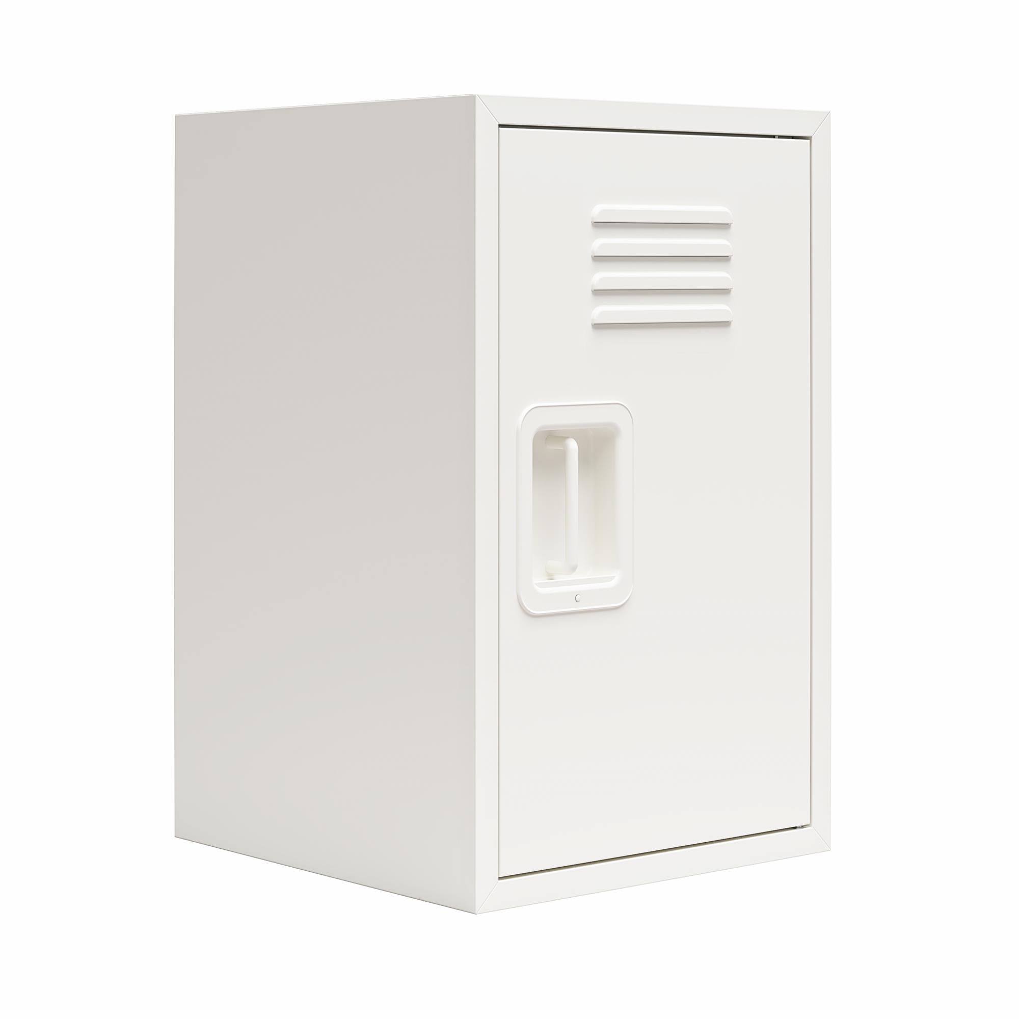 Max & Finn Casey Kids Stackable Mini Metal Storage Locker - White