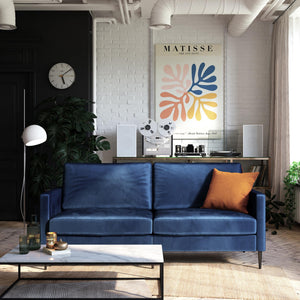 RealRooms Ellie 3-Seater Velvet Sofa - Blue